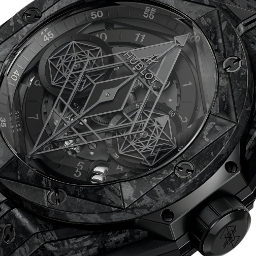 HUBLOT宇舶表推出全新BIG BANG UNICO  SANG BLEU II刺青黑色碳纤维腕表