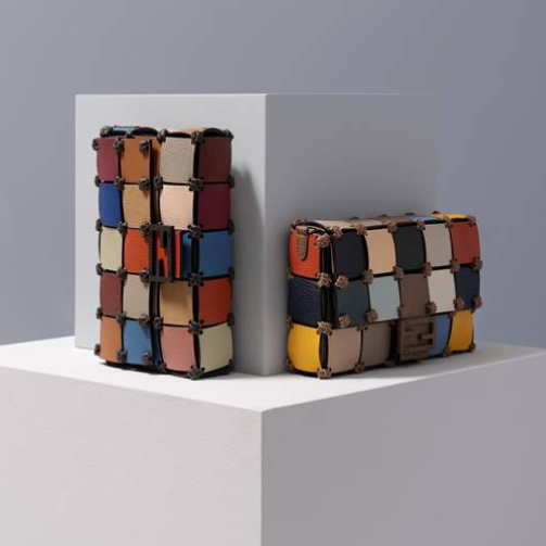  FENDI 推出2025春夏男士BAGUETTE拼贴手袋